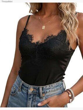 Silk Camisole Top Satin Cami Adjustable Strap Spaghetti Strap Tank Top Office